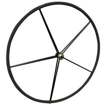 Sailboat helm wheel / leather-covered