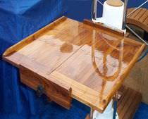 boat furniture : collapsible cockpit table LEAF TeakFlex