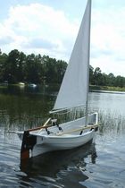 classic sailing and rowing open boat HERITAGE Little River