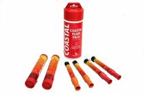 distress set for boats : coastal (hand flares, hand-held smoke signals, distress rockets)   Ocean Safety