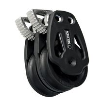 flat double cheek block with jamming cam for sailboats (max. rope &oslash; : 14 mm) PBB 60 - SWL = 1100 KG Seld&eacute;n