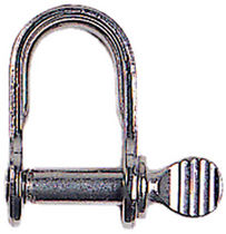 flat stainless steel D-shackle for sailboats (captive pin) EX1301 McLaughlin Boat Works