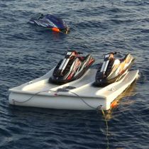 floating jet-ski drive-on dock  Henshaw inflatables