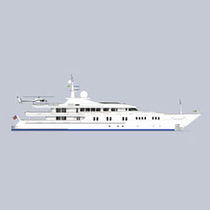 luxury yacht : displacement mega-yacht (steel, four deck, custom-made) AURA Trinity Yachts