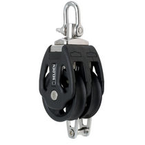 sailboat double block with swivel / becket (max. rope &oslash; : 14 mm) PBB 60 - SWL = 1100 KG Seld&eacute;n