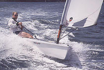 single-handed sailing dinghy : cat boat MEGA BYTE Performance sailcraft 2000