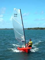 single-handed sailing dinghy : cat boat EX3 Sail Extreme