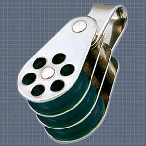 plain bearing block / triple / with shackle / max. rope ø 6 mm
