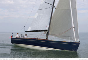 cruising sailboat / open transom / twin steering wheels