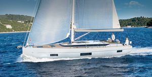 cruising sailing yacht / open transom / deck saloon / 6-cabin
