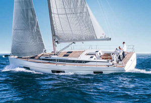 cruising sailing yacht / open transom / deck saloon / 6-cabin