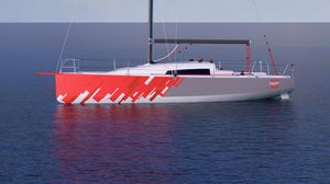 cruising-racing sailboat / open transom / twin rudders / with bowsprit