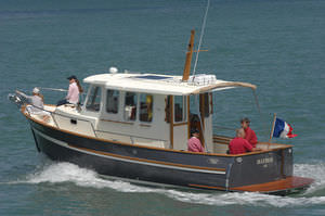 inboard cruising fishing boat / outboard / wheelhouse