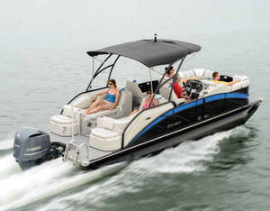 outboard pontoon boat / tri-tube / 14-person max.