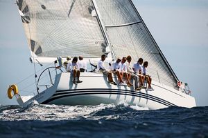 one-design sailboat / cruising-racing / open transom / 3-cabin