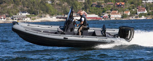 outboard inflatable boat / RIB / center console / with T-top