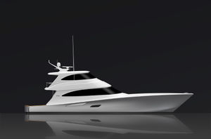 sport-fishing motor-yacht / convertible / with enclosed flybridge / displacement