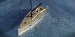 cruising sailboat / open transom / twin steering wheels