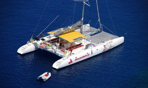 catamaran / charter / deck saloon / open transom