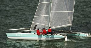 catamaran / coastal racing / open transom / with bowsprit