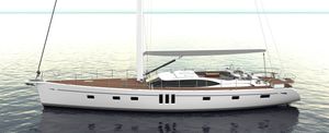 cruising sailing yacht / center cockpit / 3-cabin / with bowsprit