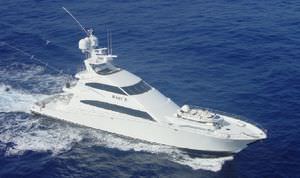 sport-fishing luxury super-yacht / convertible / raised pilothouse / aluminum
