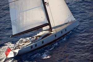 cruising sailing super-yacht / open transom / carbon