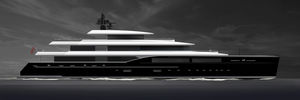 cruising mega-yacht / wheelhouse / steel / vertical bow