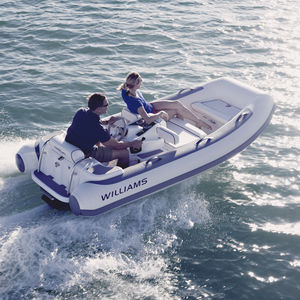 hydro-jet inflatable boat / rigid / center console / 4-person max.