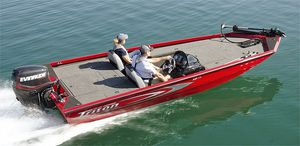 outboard bass boat / side console / sport-fishing / 4-person max.