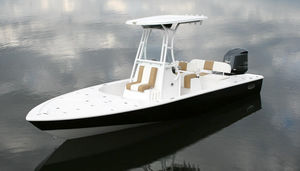 center console monohull boat / sport-fishing / with T-top