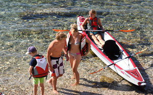 sit-on-top kayak / inflatable / sea / whitewater