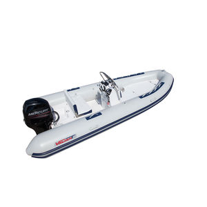 outboard inflatable boat / rigid / side console / 9-person max.