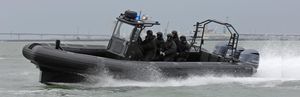 inboard military boat / triple-engine / outboard / inflatable boat
