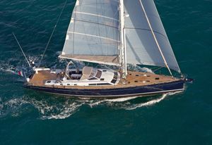 cruising sailing yacht / aluminum / open transom