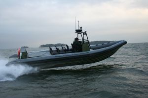 triple-engine military boat / outboard / semi-rigid / inflatable boat