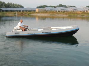hydro-jet inflatable boat / diesel / rigid / side console