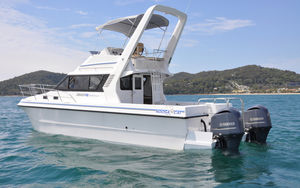 catamaran express cruiser / twin-engine / outboard / flybridge