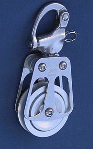 ball bearing block / single / with swivel snap shackle / max. rope ø 25 mm