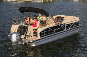 outboard pontoon boat / tri-tube / 11-person max.