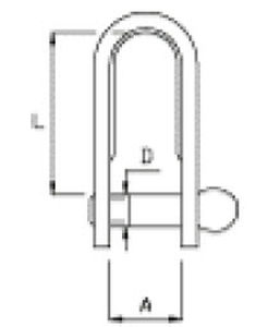 straight shackle for sailboats / flat / stainless steel