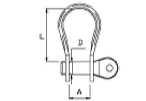 bow shackle for sailboats / flat / stainless steel