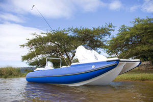 inflatable catamaran / outboard / foldable / center console