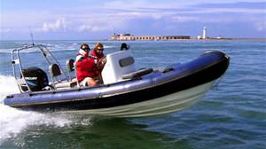 inflatable boat with jockey console / diving / semi-rigid