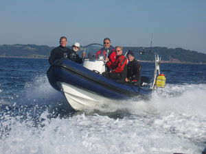 inflatable boat with jockey console / diving / semi-rigid