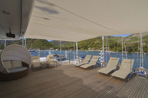 yacht sun awning / cockpit / stainless steel frame