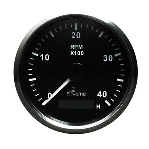 analog tachometer / for boats / with engine hour meter