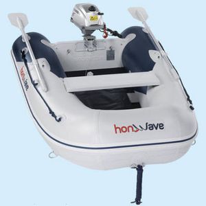 outboard inflatable boat / foldable / 3-person / slatted floor