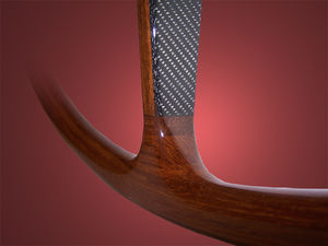 sailboat helm wheel / teak