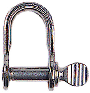 straight shackle for sailboats / with captive pin / flat / stainless steel